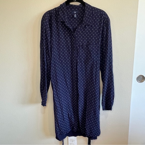 Gap Navy Button-Up Dress w/ Pockets - Picture 2 of 10